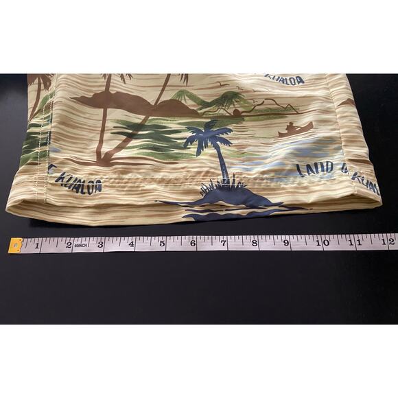 H&M Swimwear Yellow Tropical Island Theme Swim Shorts sz M - Picture 11 of 11